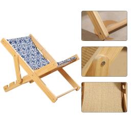 Sofá dobrável para cães e gatos, Cadeira dobrável para animais, Cama de sisal, Reclinável ajustável, Cachorro de madeira dormindo ninho, Casa confortável para conforto - Image 4