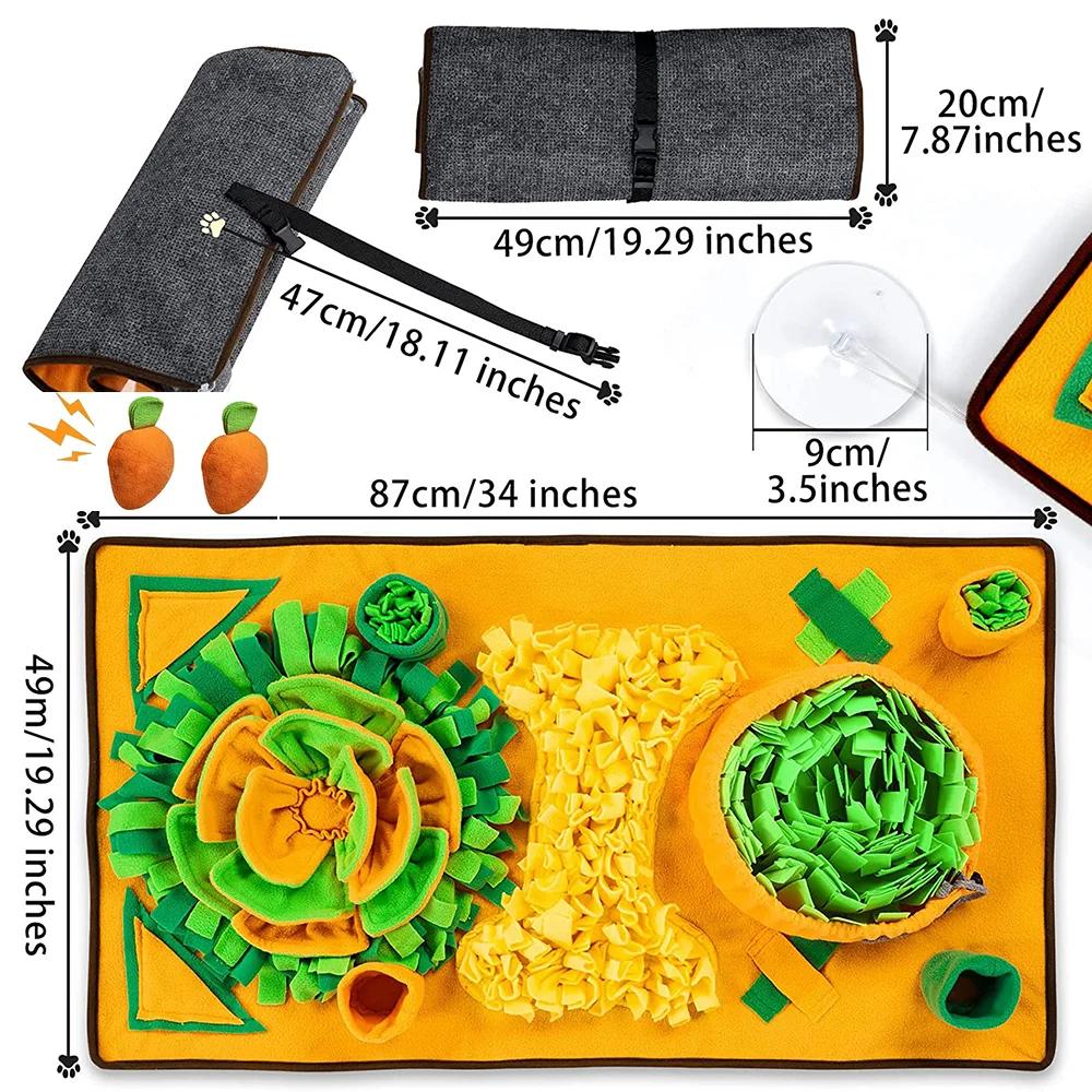 Cães grandes Snuffle Mat Pet Leak Food Mat Anti-engafamento Mat Cobertor de treinamento para cães Brinquedo de trabalho de nariz, Retentorna a inteligência alimentar - Image 1