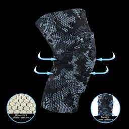 1Pcs Anti-Slip Honeycomb Knee Pads Protector Long Compression Leg Sleeve para Homens Mulheres Adulto Voleibol Baseball Football - Image 4