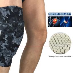 1Pcs Anti-Slip Honeycomb Knee Pads Protector Long Compression Leg Sleeve para Homens Mulheres Adulto Voleibol Baseball Football - Image 3