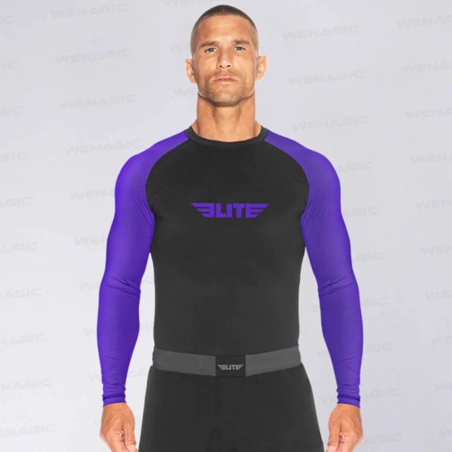 Camisas Masculinas de Boxe e MMA: Rashguards Respirantes para Jiu Jitsu com Mangas Compridas, Ideal para Treinos e Ginásio