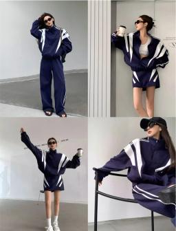 Jaqueta e saia feminina combinando cores, traje de treino de dança, jaqueta Hip Hop, roupa esportiva, roupa esportiva feminina, 2 peças - Image 6
