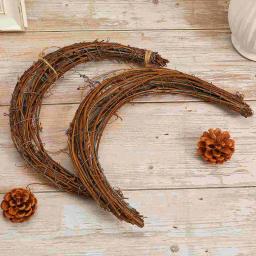 Rattan Garland Vine Branch, Wreath Artesanato, DIY Flor Material, Lua Ferro Fazendo Anéis, 2 Pcs - Image 3