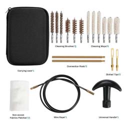 19 pçs/set tático arma barril kit de limpeza para arma arma rifle pistola ferramenta escova para. 22/.38/9mm/.40/.45 calibre ferramenta caça - Image 6