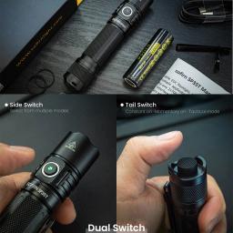 Sofirn sp35t 3800lm tático 21700 lanterna poderosa luz led usb c recarregável tocha com interruptor duplo indicador de alimentação atr - Image 2