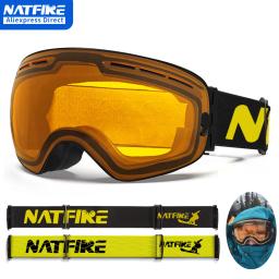 Esportes ao ar livre óculos de esqui proteção uv400 máscara de esqui masculino feminino anti-nevoeiro grande rosto óculos de neve snowboard esqui eyewear - Image 1