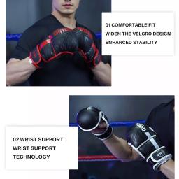 Luvas profissionais de boxe MMA para crianças e adultos, equipamento de boxe espesso, metade do dedo, sandbag, karatê, treinamento muay thai, pu - Image 5