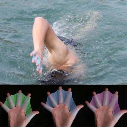 1 Par De Silicone Natação Mão Nadadeiras Nadar Treinamento Dedo Luvas Barbatanas Webbed Paddle - Image 4