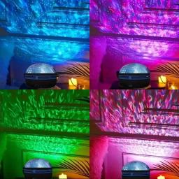 Luz noturna LED com USB, projetor estrelado de onda de água, galáxia rotativa, decoração romântica criativa para bar, discoteca, DJ, festa KTV - Image 3
