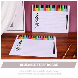 Quadro portátil com teclado apagável, placa de ensino, branco, música, mesa de funcionários, piano, notação desktop, ferramenta de ensino - Image 5