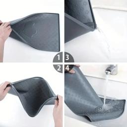 Dobrável Silicone Pet Feeding Mat, antiderrapante impermeável Pet Mat, Nonspill, fácil de limpar, gato e cão Placemat - Image 5