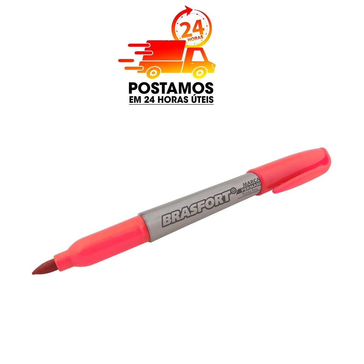 Caneta Permanente Marcador Ponta Fina Para Tecido Metal Plástico Brasfort - Image 1