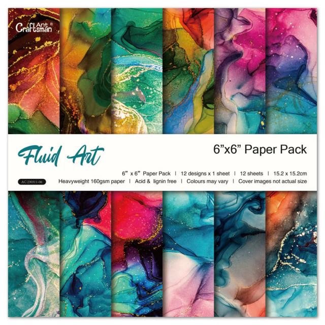 Papel de Scrapbooking KLJUYP: 12 Folhas para Arte Fluida, Origami e Cartões Artesanais DIY