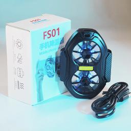 Fs01 ventilador duplo recarregável, radiador para celular, longa duração, resfriamento mais forte, design de clipe de resfriamento de ar com botão de jogo - Image 6