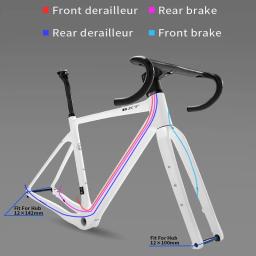 Bxt freio a disco quadro de bicicleta cascalho carbono 700c/27.5er uso máximo 47c/2.1 pneu quadro de bicicleta cascalho de carbono através do eixo quadro mtb - Image 6
