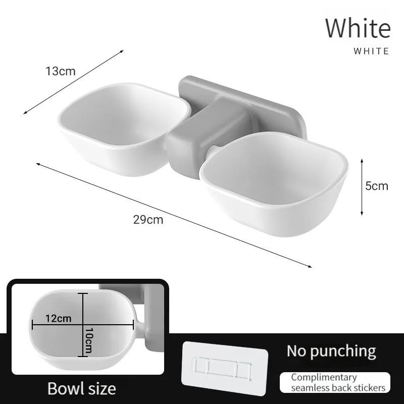 Tigela de alimentação para animais de parede, tigelas duplas para gato e cachorro, tigela de água suspensa, altura ajustável, 1pc - Image 1