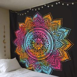 150cm mandala impressão tapeçaria parede pendurado tapete lance yoga praia tapete cobertor grande almofada de dormir arte da parede tapeçaria decorações - Image 4