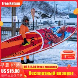 Prancha de remo inflável SUP com barbatanas, prancha de surf de pé, acessórios ultraleves, 2023, 18,5 libras - Image 1