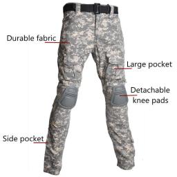 Ternos táticos de paintball ao ar livre, uniforme camuflado, calças de caça com almofada, conjuntos de roupas de airsoft, camisas de combate com capuz, resistente ao desgaste - Image 6