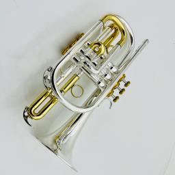 Profissional prata e banhado a ouro cornet chifre b-flat profissional instrumento de bronze trompete com acessórios caso - Image 6
