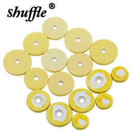 Flauta pad para chave, amarelo cortiça almofada, almofada de couro, peças de reposição instrumento musical, 16pcs - Image 1