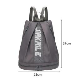 Mochila de ginásio saco zíper encerramento grande capacidade esportes mochila ajustável ombro strapduffel saco com compartimento sapatos - Image 6