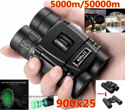 900x25 binóculos telescópio 5000m/50000m hd poderoso dobrável de longo alcance mini bak4 fmc óptica para caça acampamento ao ar livre caça - Image 1