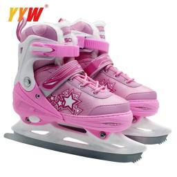 Patins de gelo ajustáveis para homens e mulheres, Sapatos de hóquei no gelo Patin, Quente para crianças, Adulto - Image 1