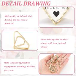 Diamante Forma Metal Memo Titular, Tabela Placecard, Photo Clip, Card Display Stand, Casamento Tabela Número Stands, 10pcs - Image 6