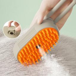 Pente elétrico do grooming do cão Spray de água do gato Pente de estimação do gatinho Depilação macia de silicone Escova de banho de gatos - Image 4