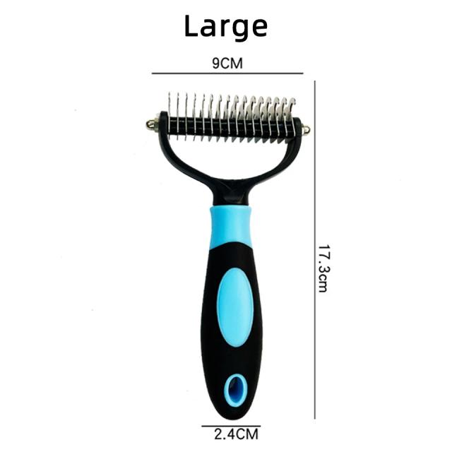 Escova Desmancha 2 Faces para Desembarace e Grooming de Cães e Gatos - Ferramenta Ideal para Remover Pelos e Desembaraçar Filhotes