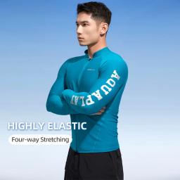 AquaPlay-Fato de Mergulho de Manga Comprida para Homens, Rash Guard, Zíper Completo, Roupa de Natação, Desporto Outdoor, Fitness - Image 4
