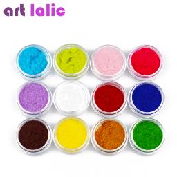 Conjunto de 12 pós de veludo de cores, veludo flocado com glitter para decoração de arte de unhas DIY. - Image 4