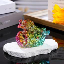 Estatueta do Dragão do Zodíaco Chinês, Peso do Papel, Peso do Papel, Decoração, Artesanato Colecionáveis, Vidro de Cristal, Animal mítico, Animal, Feng Shui - Image 1