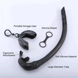 Dobrável Snorkeling Tubo com Caixa De Armazenamento, Portátil Natação Mergulho Respiração Mangueira, Acessórios Equipamentos Ao Ar Livre, Preto - Image 3