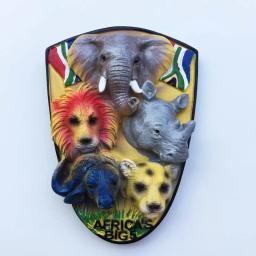 África do Sul 3D Lembranças Animais, Ímã de geladeira, Frigorífico Adesivo, África's Big Five, Resina Pintado Artesanato, Idéia do presente, 3D - Image 4