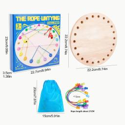 Corda torcida de madeira de borracha, jogo de quebra-cabeça, nós corajosos, corda desembaraçadora, jogo montessori, habilidades motoras finas, corda, brinquedos para crianças - Image 6