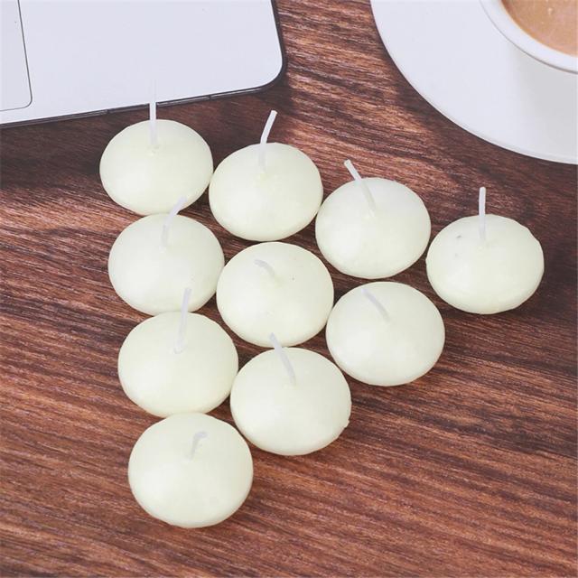 Decoração Romântica com Velas Flutuantes em Forma Redonda para Casamentos e Aniversários - Pacote com 10 Unidades