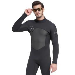 Fato de mergulho de flanela masculino, maiô de surf, calor e proteção solar, 1 peça, 3mm - Image 3