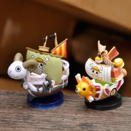Anime uma peça navio figura luffy modelo de brinquedo super bonito mini barco THOUSANDSUNNY ir feliz montado modelo figura de ação presentes - Image 1