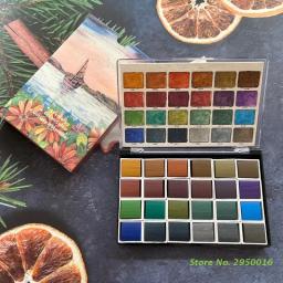 24 cores metálico aquarela tintas artista profissional conjunto de arte para iniciante pintura em papel madeiras tecido diy arte do prego - Image 1