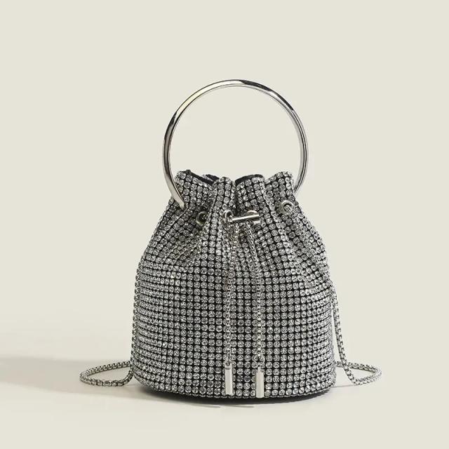 Bolsa Balde Feminina 2024 Crossbody Ombro Franjas Diamante
