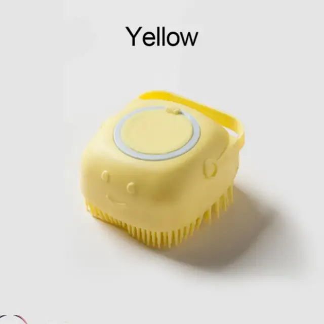 Escova de Silicone para Banho de Cães com Dispenser de Shampoo e Massagem, Ideal para Grooming e Lavagem na Hora do Banho