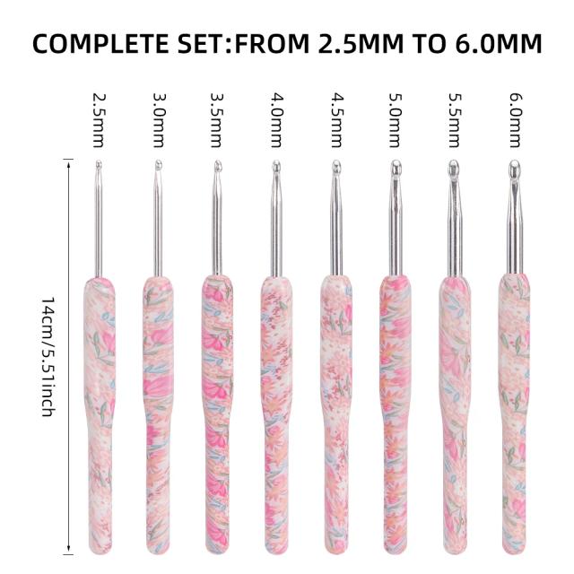 Agulha de Crochê de Aço Inoxidável com Punho de Plástico e Gancho de Tecelagem - Ferramenta DIY de Alta Qualidade 2.5mm a 6mm