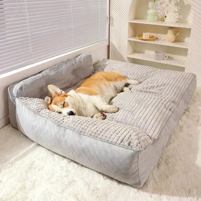 Cama impermeável lavável à máquina do cão, espuma em forma de L, confortável cães grandes, esteira espaçosa para vários cães, família - Image 1