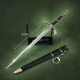 Coleções Dark Sister Sword for Boys, arma medieval, acessórios de samurai de metal, chaveiro, presente legal, brinquedos, 22cm - Image 1