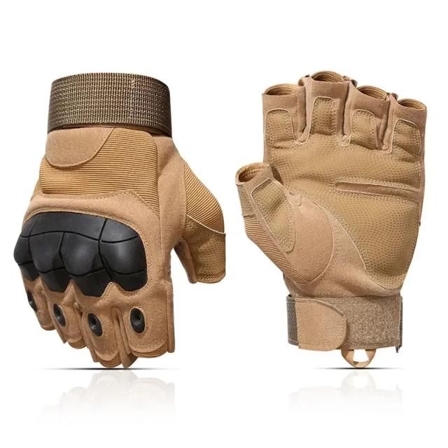 Luvas Hard Knuckle de Meio Dedo para Paintball, Airsoft, Caça e Atividades ao Ar Livre