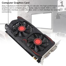 Placa gráfica 6GB GDDR5 Ventilador duplo de 192 bits PCIe 2.0 x16 Slot suporta DVI, VGA, HD Interfaces multimídia Placa gráfica para jogos - Image 2