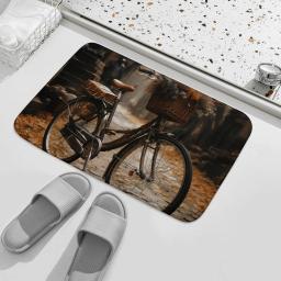 Tapete de chão de bicicleta, tapete absorvente antiderrapante para banheiro, resistente à sujeira, entrada de cozinha, durável, lavável, para decoração de casa - Image 2