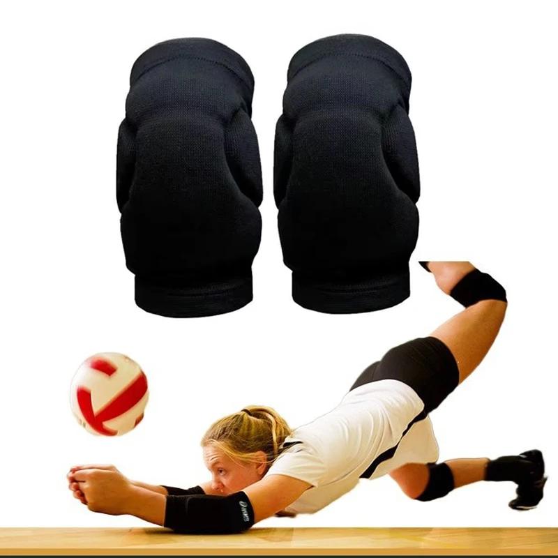Joelheiras elásticas para homens e mulheres, proteção grossa, suporte esportivo, equipamentos fitness, protetor de cinta de basquete, antiderrapante, masculino, 1 par - Image 1